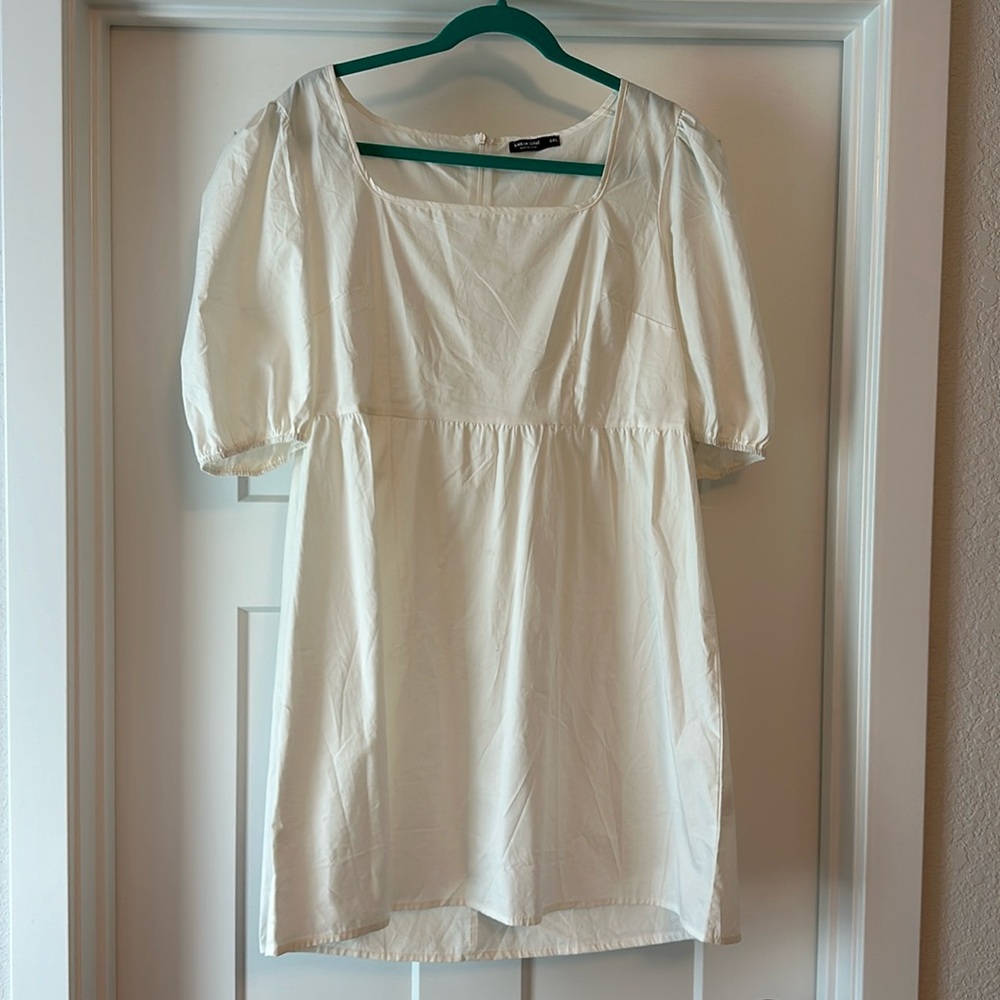 White Puff Sleeve Dress